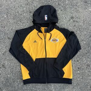 Adidas Los Angeles Lakers Men’s XL Team Issued Warm Up Full Zip Shooting Jacket